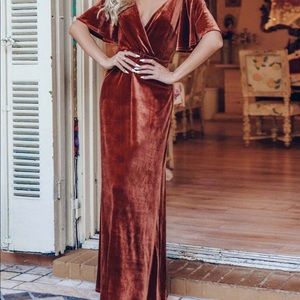 Maxi Velvet brown/rust dress